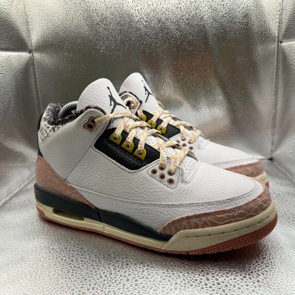 Size 6.5Y‎ Air Jordan 3 Retro Gs White Kids Lace-Up Athletic Shoes 441140-100